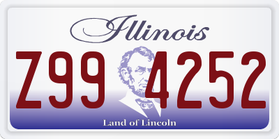 IL license plate Z994252