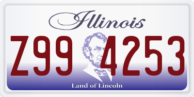 IL license plate Z994253