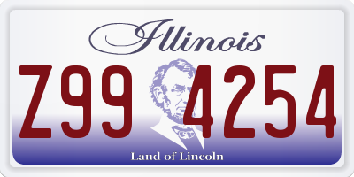 IL license plate Z994254