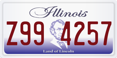 IL license plate Z994257