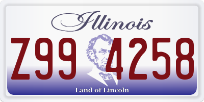 IL license plate Z994258