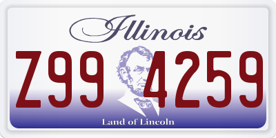 IL license plate Z994259