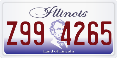 IL license plate Z994265