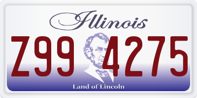 IL license plate Z994275