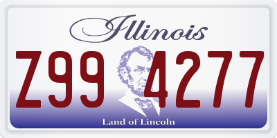IL license plate Z994277