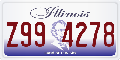 IL license plate Z994278