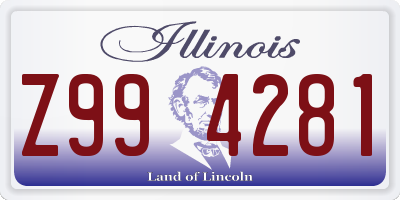 IL license plate Z994281