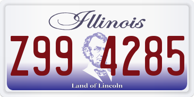 IL license plate Z994285