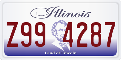 IL license plate Z994287