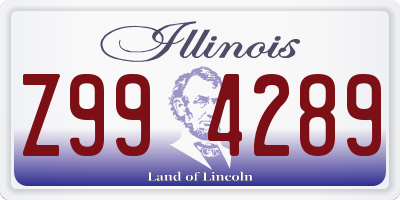 IL license plate Z994289