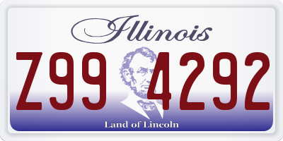 IL license plate Z994292