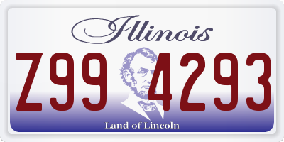 IL license plate Z994293