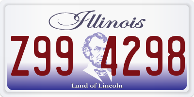 IL license plate Z994298