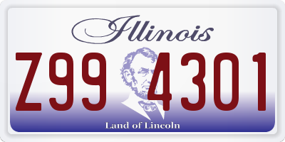IL license plate Z994301