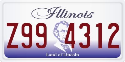 IL license plate Z994312