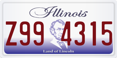 IL license plate Z994315