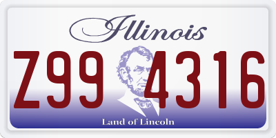 IL license plate Z994316