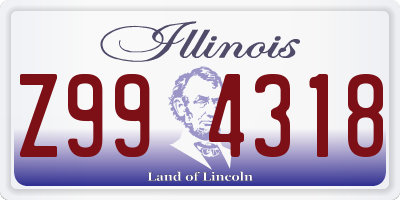 IL license plate Z994318