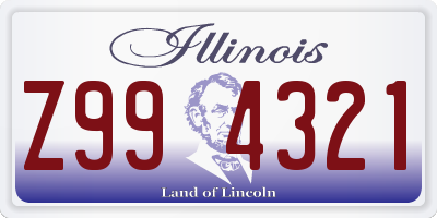 IL license plate Z994321