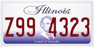 IL license plate Z994323