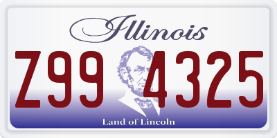 IL license plate Z994325