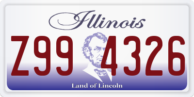 IL license plate Z994326