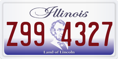 IL license plate Z994327