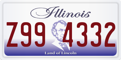 IL license plate Z994332