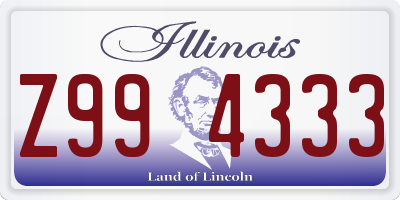 IL license plate Z994333