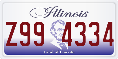 IL license plate Z994334