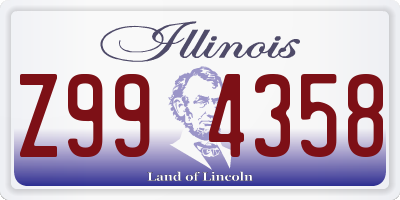 IL license plate Z994358
