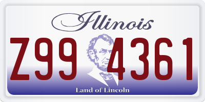 IL license plate Z994361