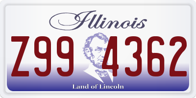 IL license plate Z994362