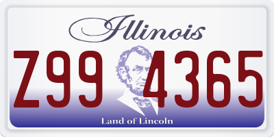 IL license plate Z994365