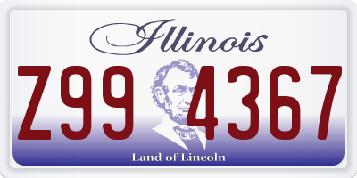 IL license plate Z994367