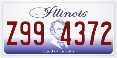 IL license plate Z994372