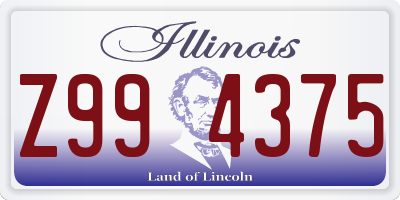IL license plate Z994375