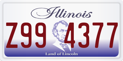 IL license plate Z994377
