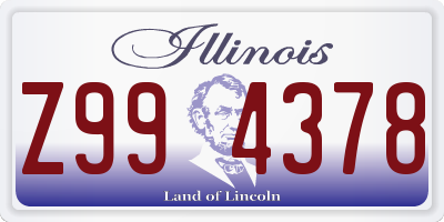 IL license plate Z994378