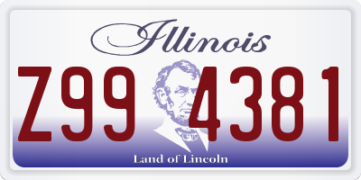 IL license plate Z994381