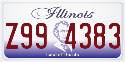 IL license plate Z994383
