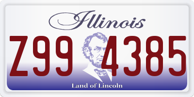 IL license plate Z994385
