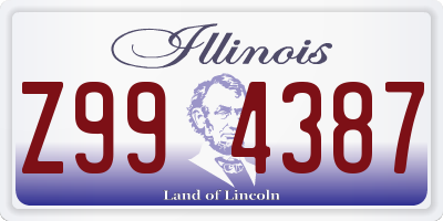 IL license plate Z994387