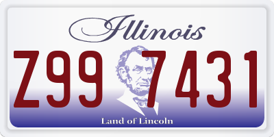IL license plate Z997431