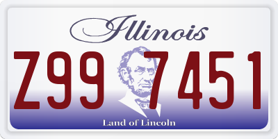IL license plate Z997451