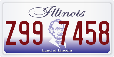 IL license plate Z997458