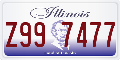 IL license plate Z997477