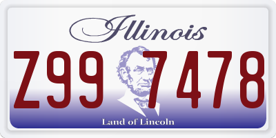 IL license plate Z997478