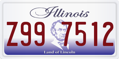 IL license plate Z997512