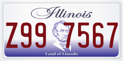 IL license plate Z997567